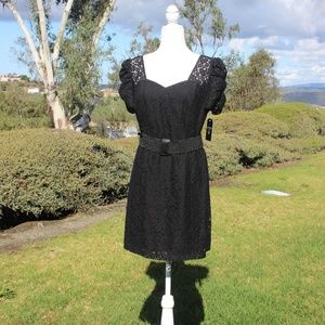 Black Scrunch Sleeve Dress